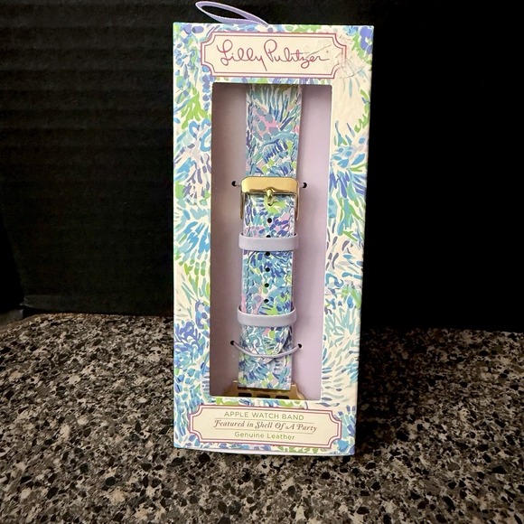 Lilly Pulitzer Other - Lilly Pulitzer Leather Apple Watch Strap Band 38mm/40mm Shell Of A Party Multi